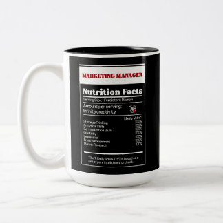 Caneca De Café Em Dois Tons Fatos Nutricionais do Gestor de Marketing