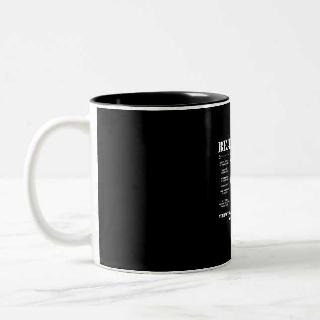 Caneca De Café Em Dois Tons Fatos sobre Barba (Esquerda)