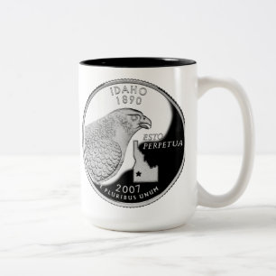 Caneca De Café Em Dois Tons Faux Idaho State Quarter