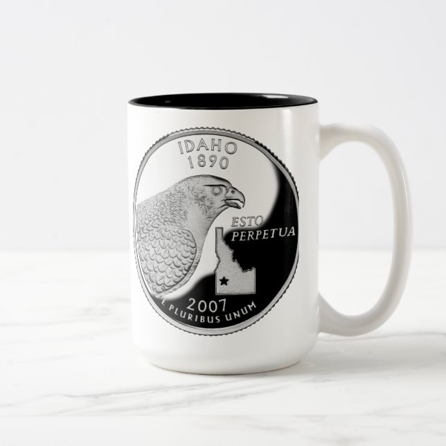 Caneca De Café Em Dois Tons Faux Idaho State Quarter (Direita)