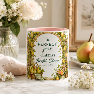 Caneca De Café Em Dois Tons Favor de Chuveiro de Noiva Xadrez Verde Pera Perfe