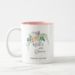 Caneca De Café Em Dois Tons Favor floral de cora do casamento da grinalda do<br><div class="desc">Comemore a mãe do noivo (ou personalize para dizer todo o membro de seu partido nupcial) com esta caneca de café lindo. Isto fará uma adição fabulosa aos presentes da festa de casamento e fará sua sensação da mamã ou da sogra muito especial! Adicione seu fraseio feito sob encomenda a...</div>