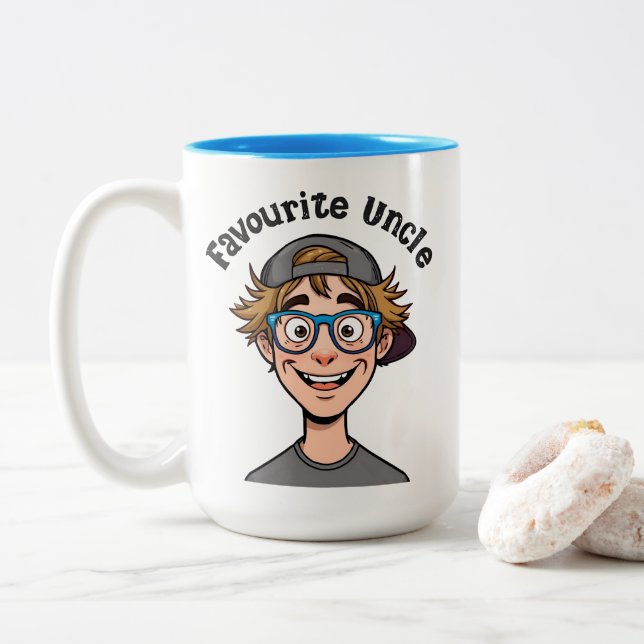Caneca De Café Em Dois Tons Favorite Uncle Mug (Com Donut)