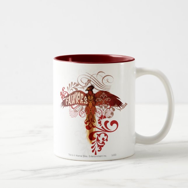 Caneca De Café Em Dois Tons Fawkes Espalha As Asas (Direita)