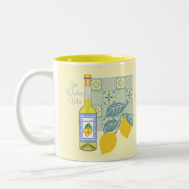 Caneca De Café Em Dois Tons Fazenda de Limão Retro (Esquerda)