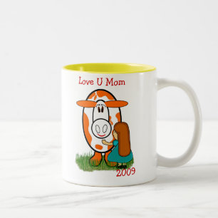 Caneca De Café Em Dois Tons Fazenda Vaca Ama Mãe