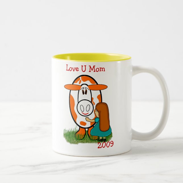 Caneca De Café Em Dois Tons Fazenda Vaca Ama Mãe (Direita)