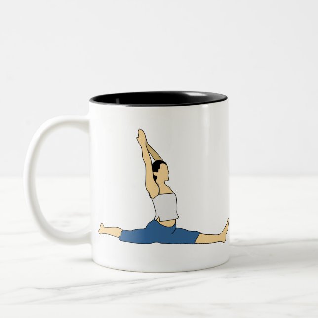 Caneca De Café Em Dois Tons Fazendo Yoga (Esquerda)