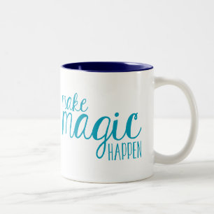 Caneca De Café Em Dois Tons Fazer Magia Acontecer Típica Mug