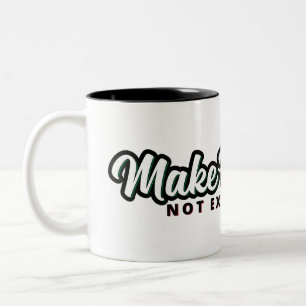 Caneca De Café Em Dois Tons Fazer Progresso Não Escusa