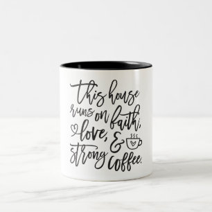 Caneca De Café Em Dois Tons Fé, Amor e Humor de Café