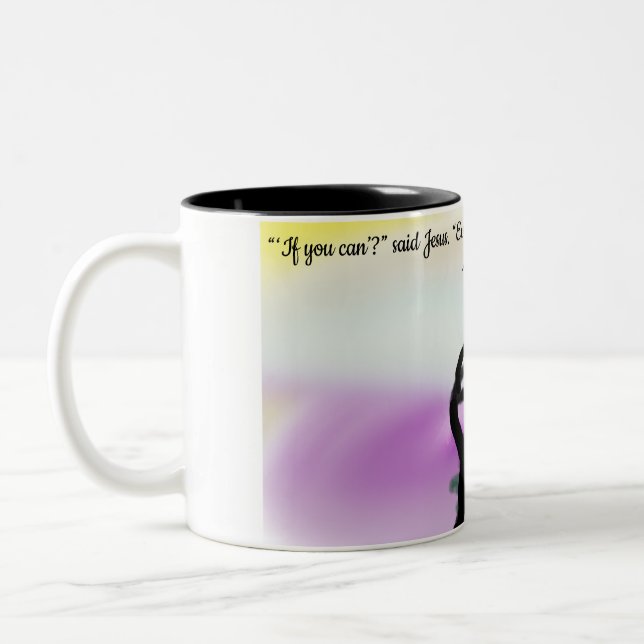 Caneca De Café Em Dois Tons fé de Jesus   (Esquerda)