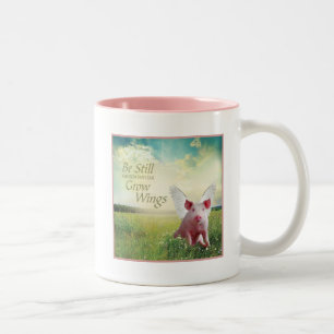 Caneca De Café Em Dois Tons Fé Em Suínos