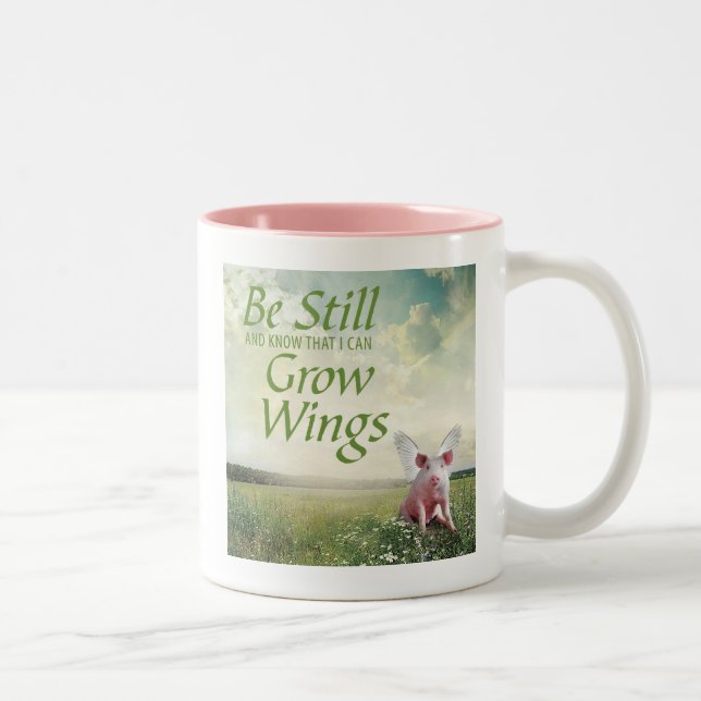 Caneca De Café Em Dois Tons Fé nos Porcos (Direita)