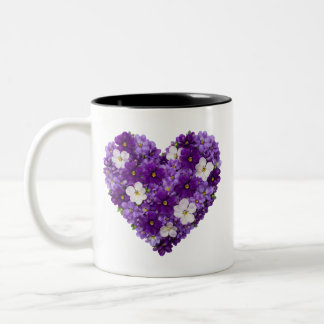 Caneca De Café Em Dois Tons February Birth Flower Sweet Violet Heart