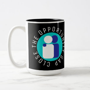 Caneca De Café Em Dois Tons Feche a reforma educacional do mapa de oportunidad