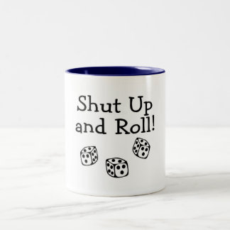 Caneca De Café Em Dois Tons Feche acima e role dados