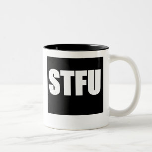 Caneca De Café Em Dois Tons Feche acima STFU