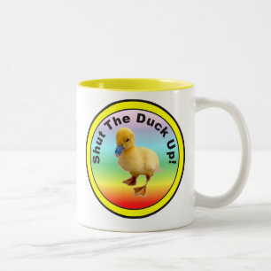 Caneca De Café Em Dois Tons Feche o pato acima