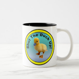 Caneca De Café Em Dois Tons Feche o pato acima