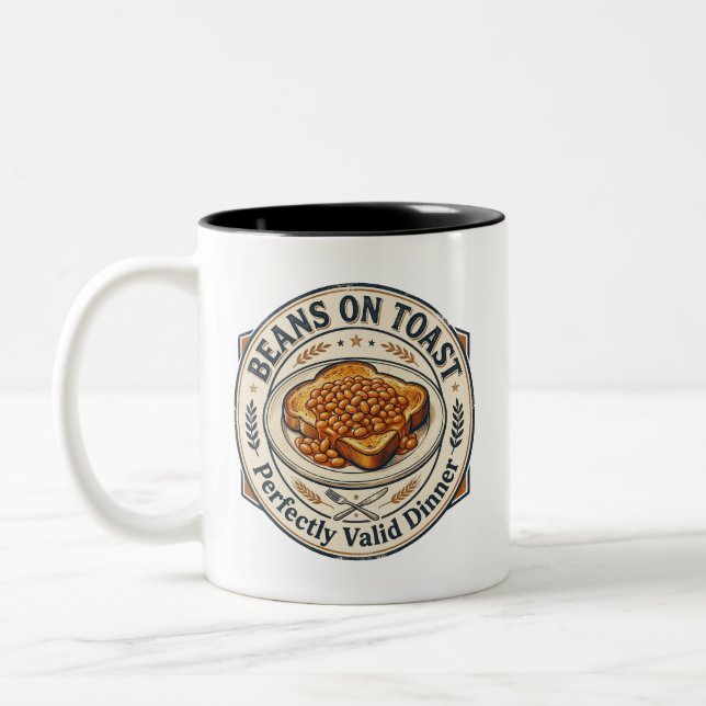 Caneca De Café Em Dois Tons Feijão no Torradas Jantar Válido (Esquerda)