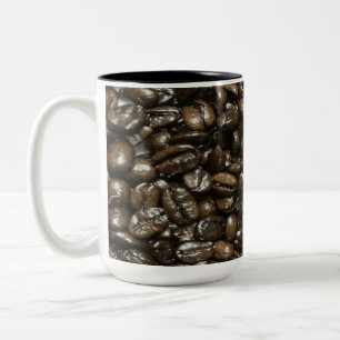 Caneca De Café Em Dois Tons Feijões de café