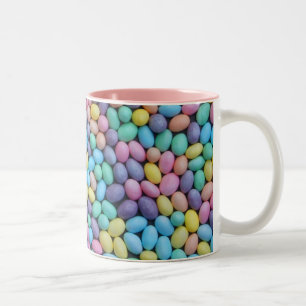 Caneca De Café Em Dois Tons Feijões de geléia Pastel