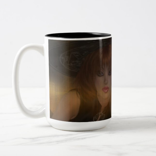 Caneca De Café Em Dois Tons Feiticeira Design 2 Mug (Esquerda)