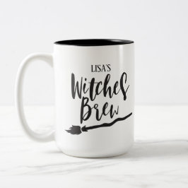 Caneca De Café Em Dois Tons Feiticeira Personalizada | Tipografia de Script Pr