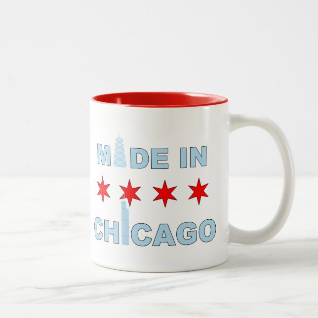 Caneca De Café Em Dois Tons Feito em Chicago, Illinois (Direita)