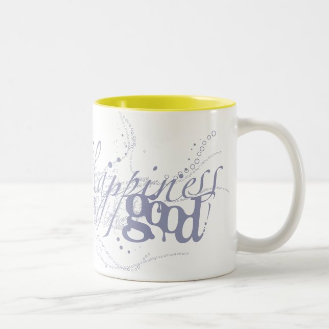 Caneca De Café Em Dois Tons Felicidade (Direita)
