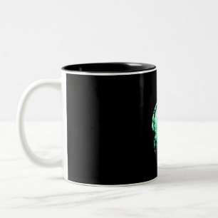 Caneca De Café Em Dois Tons Felicidade de Iguana com bicicleta