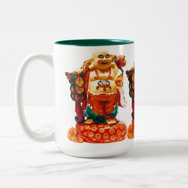 Caneca De Café Em Dois Tons Felicidade de sorriso Buddha (Esquerda)