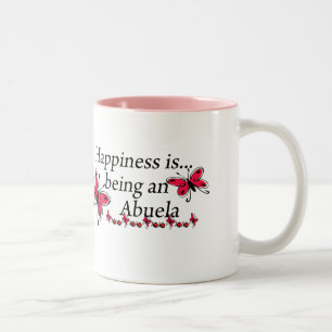 Caneca De Café Em Dois Tons Felicidade É Ser Uma Borboleta ABUELA
