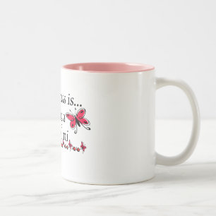 Caneca De Café Em Dois Tons Felicidade É Ser Uma Borboleta Mimi