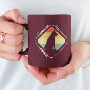 Caneca De Café Em Dois Tons Felicidade tem patas Design