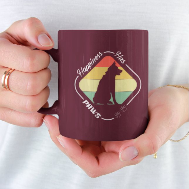 Caneca De Café Em Dois Tons Felicidade tem patas Design (Criador carregado)
