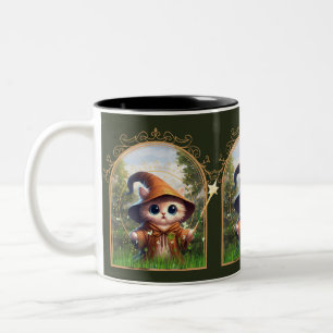 Caneca De Café Em Dois Tons Feline Fantasy Adventure
