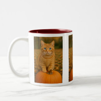 Caneca De Café Em Dois Tons felino de olhos azuis