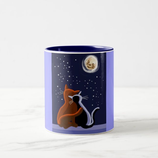 Caneca De Café Em Dois Tons Felinos (Centro)