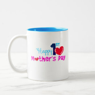 Caneca De Café Em Dois Tons Feliz 1º Dia das Mães
