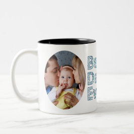 Caneca De Café Em Dois Tons Feliz 1º Dia dos Pais, Papai, eu te amo.