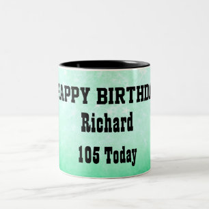 Caneca De Café Em Dois Tons Feliz 105º aniversário personalizado