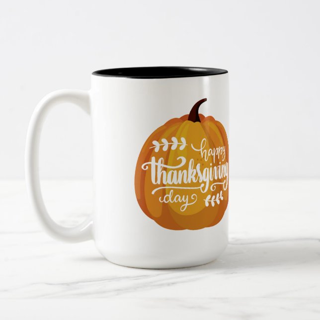 Caneca De Café Em Dois Tons Feliz Ação de Graças 2023 (Esquerda)