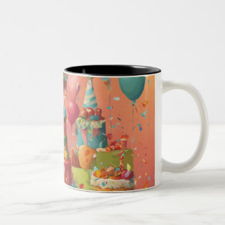Caneca De Café Em Dois Tons Feliz aniversário