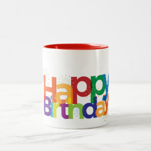 Caneca De Café Em Dois Tons Feliz aniversário