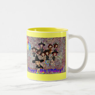 Caneca De Café Em Dois Tons Feliz aniversario
