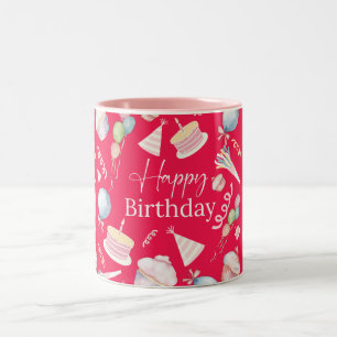 Caneca De Café Em Dois Tons Feliz aniversário