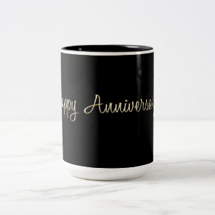 Caneca De Café Em Dois Tons Feliz aniversário