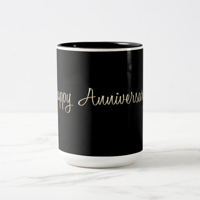 Caneca De Café Em Dois Tons Feliz aniversário (Centro)